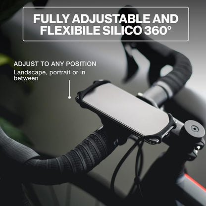 TeamObsidian Bike Phone Holder, Motorcycle Phone Mount - Size L - Non-Slip Material - Fits for 99% of Cellphone Models 5-6.5" - for All Handlebar Types