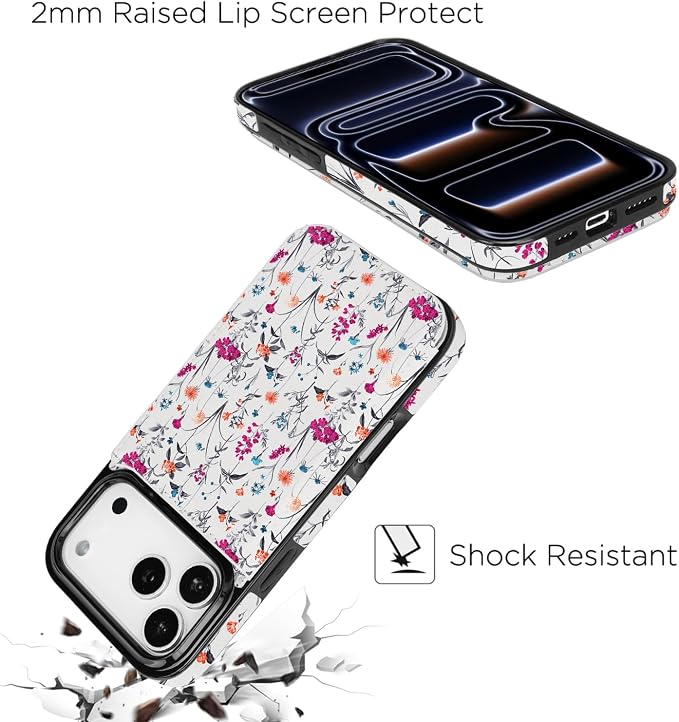 uCOLOR for iPhone 17 Pro Max Wallet Case with Card Holder PU Leather RFID Blocking Design iPhone 17 Pro Max flip case for Women Men Magnetic Clasp Kickstand Design 6.9 inch (Enchanted Floral)