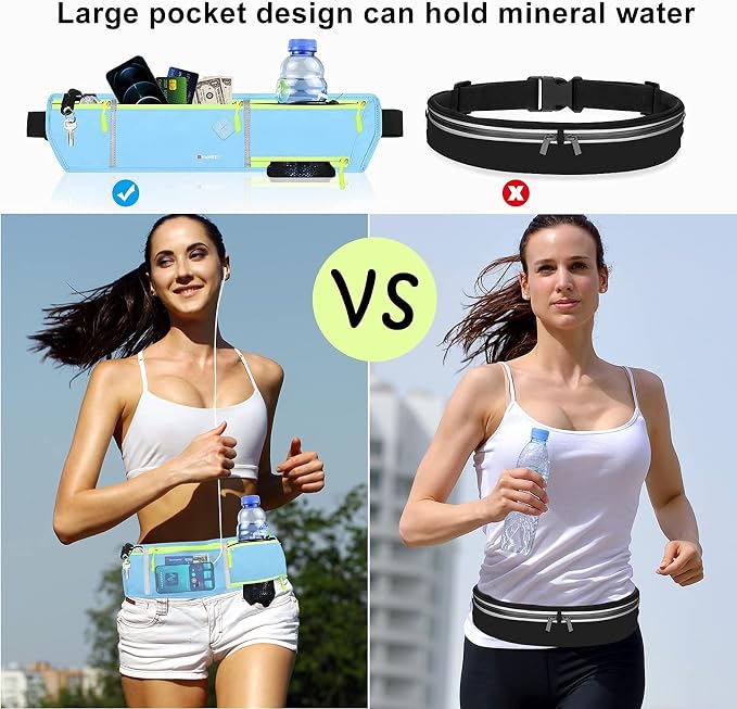 Running Fanny Pack Waist Bag Phone Holder Belt with Water Bottle Holder Suitable for Runner Cycling Hiking Accessories for iPhone 12 Plus Samsung Galaxy etc.