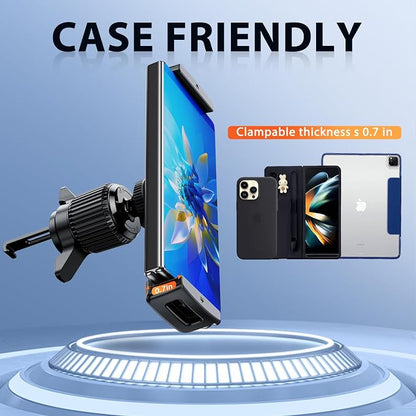 Z Fold 5 Car Mount, [360° Rotatable& Firmly Grip & Never Fall Off] Vent Tablet Mount for Car, iPad mini Car Mount for Samsung Z Fold 7 6 5 4 3 2 iPhone 16 Google Motorola LTC