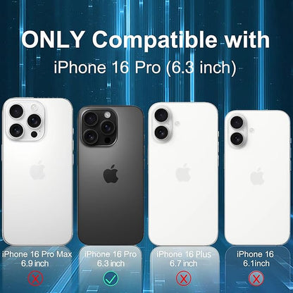 Battery Case for iPhone 16 Pro, 10000mAh Portable Protective Charging Case with Wireless Charging Compatible with iPhone 16 Pro (6.3 inch) Rechargeable Battery Pack Charger Case with Carplay (Black)
