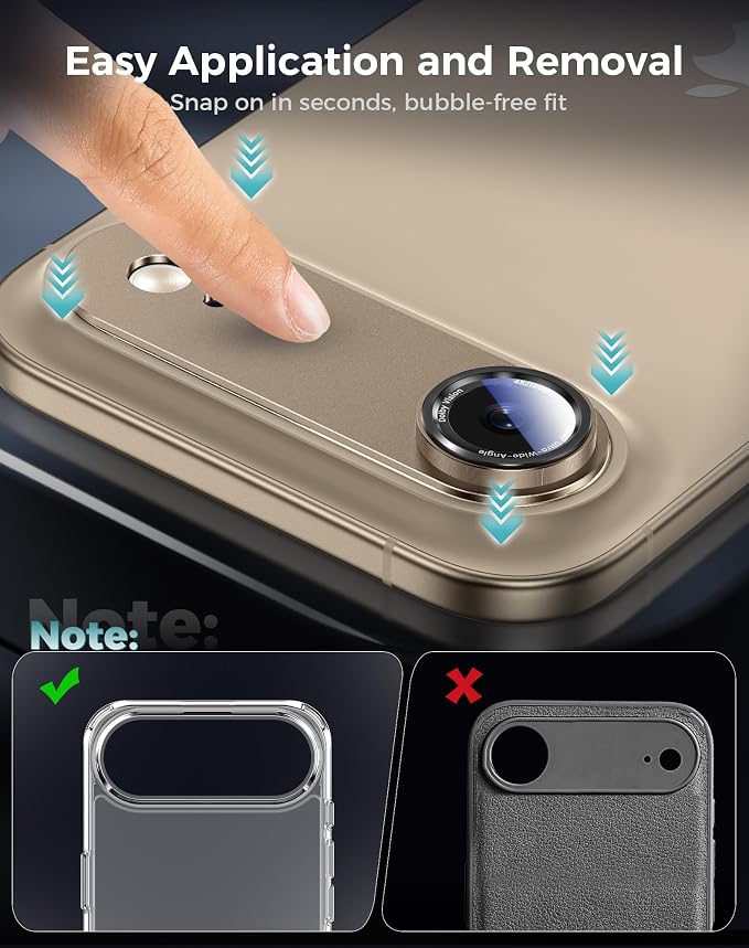Goton Compatible for iPhone Air Camera Lens Protector 2025, 1-Pack Aluminum Alloy Metal Cover with HD Tempered Glass for iPhone 17 Air, Pro Camera Style, Shatter-Resistant, Scratch-Proof