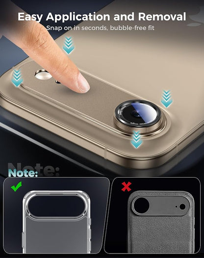 Goton Compatible for iPhone Air Camera Lens Protector 2025, 1-Pack Aluminum Alloy Metal Cover with HD Tempered Glass for iPhone 17 Air, Pro Camera Style, Shatter-Resistant, Scratch-Proof