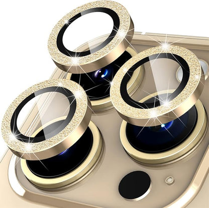 Suoman for iPhone 14 Pro Max Camera Lens Protector / 14 Pro Camera Lens Protector, Camera Cover Tempered Glass for iPhone 14 Pro Max 6.7 inch/for iPhone 14 Pro 6.1 inch [Perfectly Fit] - Bling -Gold