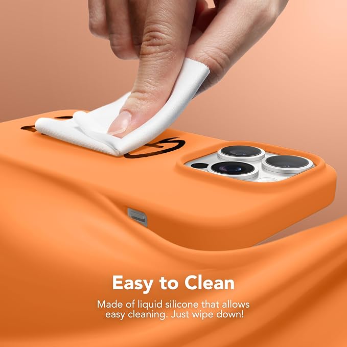 GONEZ Magnetic for iPhone 13 Pro Max Case, Compatible with MagSafe, [Screen Protector + Camera Lens Protector], Silicone Shockproof Anti-Scratch Protective Phone Case 6.7 inch, Orange