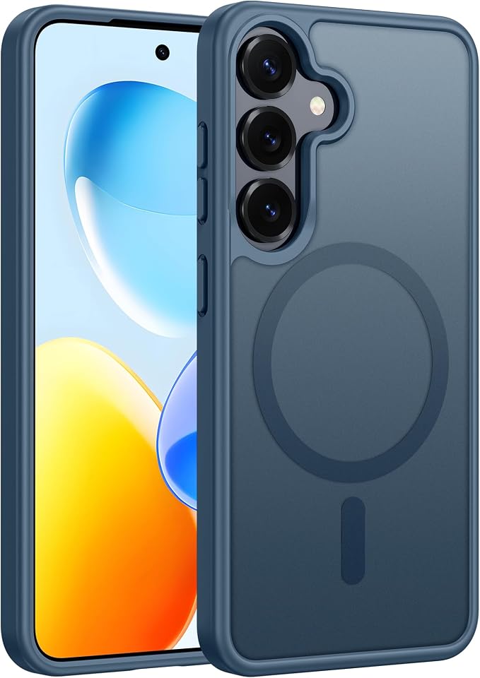 FNTCASE for Samsung Galaxy S25 Case: for Galaxy S24 Cases Magnetic Military Grade Drop Protection Translucent Cell Phone Cover - Slim Durable Shockproof Protective Bumper Cases- 6.2 inches (Blue) | Magnetic Phone Cases, 14FT Military Grade Drop Protect...