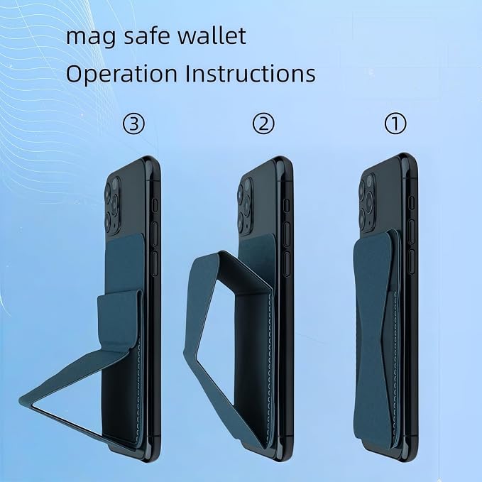 for MagSafe Wallet RFID Blocking, 2 Card Holder, Stand Strong Magnetic Grip, Slim Leather Phone Wallet, Compatible with iPhone 17/16/15/14/13/12 Series (Green Small Support)