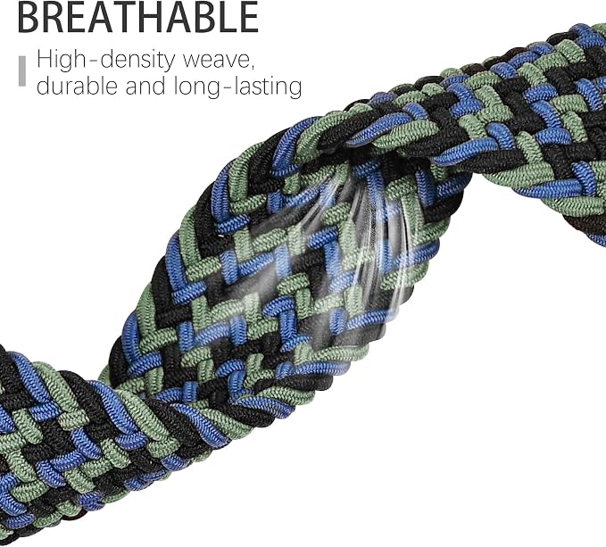 Braided Solo Loop Bands Compatible with Fitbit Charge 6/Charge 5, 3 Pack Adjustable Stretchy Wristbands Soft Woven Nylon Replacement for Fitbit Charge 5/Charge 6 Tracker Smart Watch for Women Men