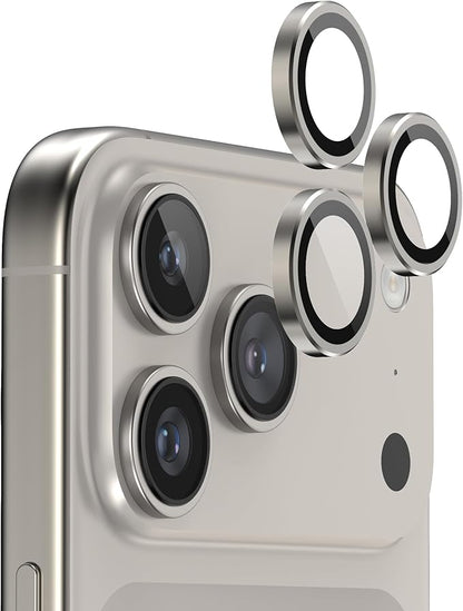 FLOLAB NanoArmour Anti-Reflective for iPhone 17 Pro Max/iPhone 17 Pro Camera Lens Protector - Durable Tempered Glass with Aluminum Ring, TruColors, Ultra Clear, Easy Install - Grey