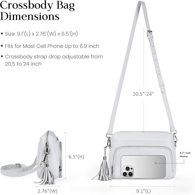 befen Genuine Leather Crossbody Purses for Women Small Crossbody Bags Purse with Built in RFID Blocking Wallet
