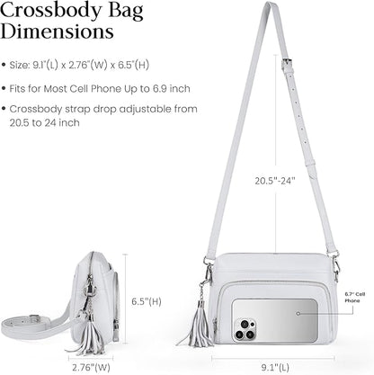 befen Genuine Leather Crossbody Purses for Women Small Crossbody Bags Purse with Built in RFID Blocking Wallet