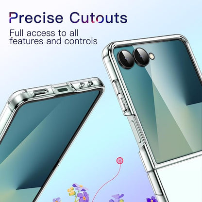 JETech Clear Case for Samsung Galaxy Z Flip 7, Clear | Crystal Clear Back, Hard PC Construction, Slim Fit, Shockproof Protection