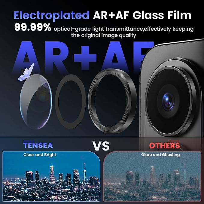 Tensea (3+2PCS Compatible with Samsung Galaxy S26 Ultra Camera Lens Protector, 9H Tempered Glass Camera Cover Screen Protector Metal Individual Ring [Installation Tray][Case Friendly]