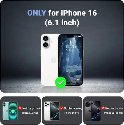 jaroco Magnetic for iPhone 16 Case, [Compatible with MagSafe][Military Grade Drop Protection][Heavy Duty Protection][Non-Slip][Shockproof] 2-Layer Durable Bumper Phone Case 6.1''-Deep Blue