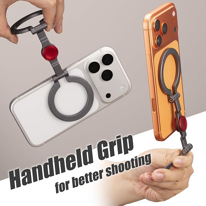 Magnetic Phone Stand & Fidget Spinner Combo for iPhone, MagSafe Compatible Dual Ring Grip, Foldable 360° Rotating Holder for Desk, Car, Gym, Travel, Stress Relief Finger Spinner