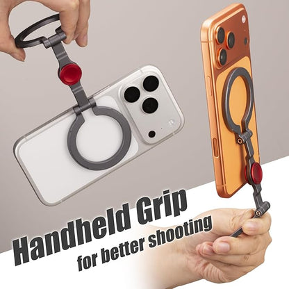 Magnetic Phone Stand & Fidget Spinner Combo for iPhone, MagSafe Compatible Dual Ring Grip, Foldable 360° Rotating Holder for Desk, Car, Gym, Travel, Stress Relief Finger Spinner