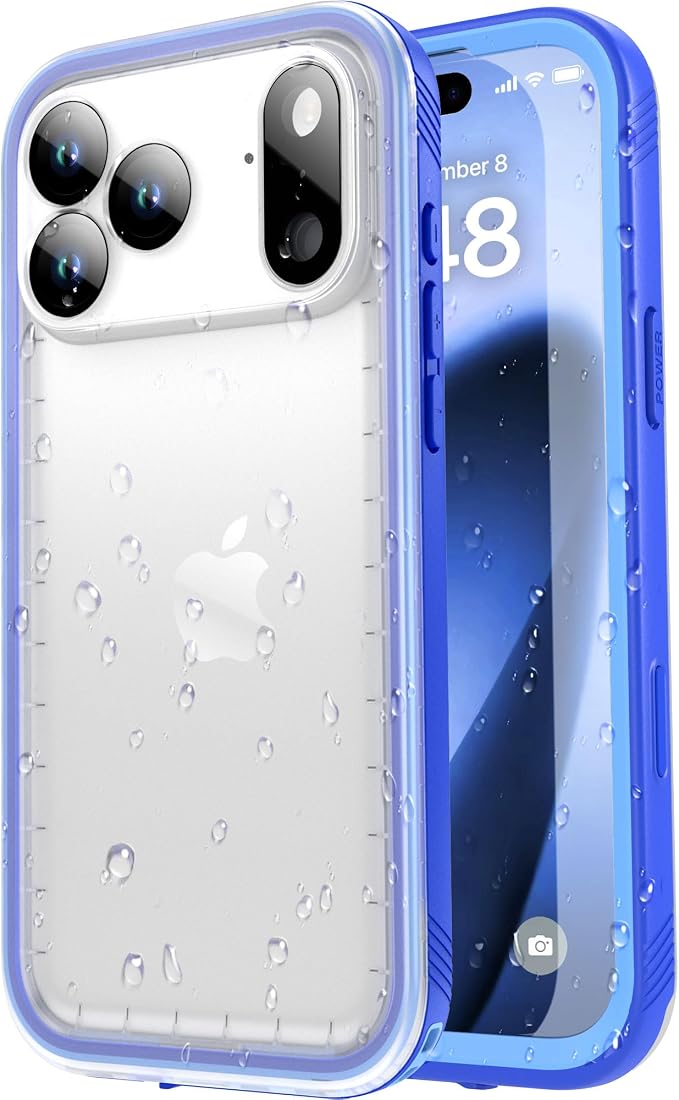 SPORTLINK for iPhone 17 Pro Max Case, IP68 Waterproof Military Protective Full Body Heavy Duty Shockproof 360 Sealed Dustproof with Camera Screen Protector Phone Cover for iPhone 17 Pro Max 6.9" Blue