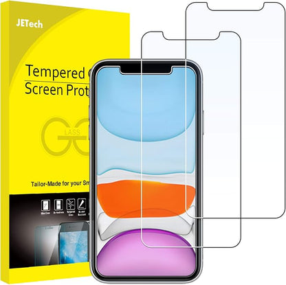 JETech Screen Protector for iPhone 11/XR, 2-Pack | HD Clear, Face ID Compatible, Anti-Scratch Glass