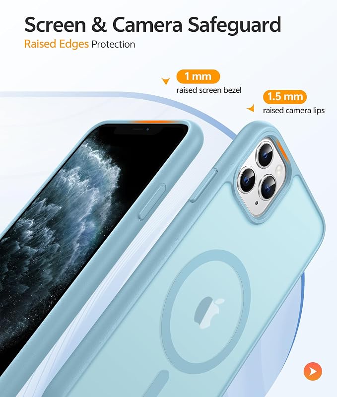 FNTCASE for iPhone 11 Pro Case: [Compatible with Magsafe] Translucent Matte Magnetic Phone Cover - Military Grade Drop Protection Shockproof Protective for iPhone 11Pro 2019 Cases - Teal