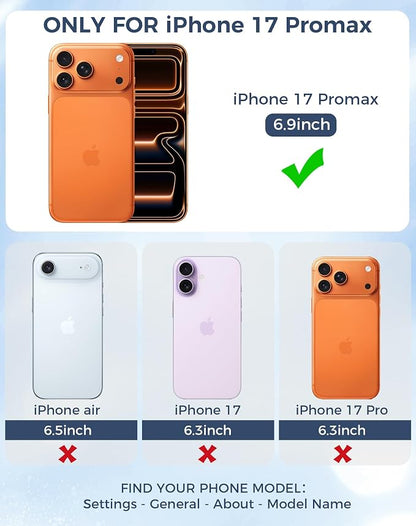Goton for iPhone 17 Pro Max Camera Lens Protector Diamond Bling- Not Easy to Fall, Strong Adsorption, Glitter Metal Aluminum Alloy Rear Camera Screen Cover Accessories for 17 Promax, Deep Blue
