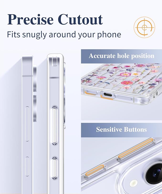 GVIEWIN for Samsung Galaxy S25 Edge Case, Clear Floral Shockproof Protective Women Phone Case, Non-Yellowing, Screen&Camera Lens Protector for Galaxy S25 Edge 6.7",Floratopia/Colorful