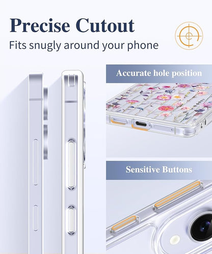 GVIEWIN for Samsung Galaxy S25 Edge Case, Clear Floral Shockproof Protective Women Phone Case, Non-Yellowing, Screen&Camera Lens Protector for Galaxy S25 Edge 6.7",Floratopia/Colorful