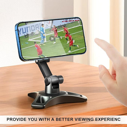 Cell Phone Stand Works for Popsocket, Height Angle Adjustable Desk Phone Holder, Heavy Duty Phone Stand for Desk for Home, Fits for All Sockets Grips