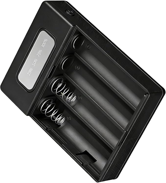 Battery Holder Case for Phone Electronics Fast Charging Portable Charging Power Shell 18650 Battery Box Case Shell ABS Enclosure Black