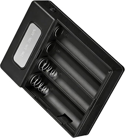 Battery Holder Case for Phone Electronics Fast Charging Portable Charging Power Shell 18650 Battery Box Case Shell ABS Enclosure Black