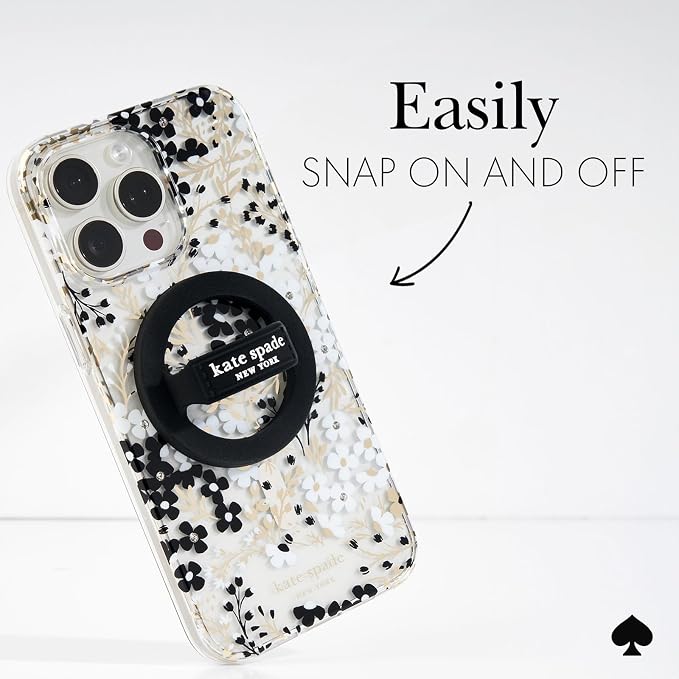 kate spade new york Magnetic Phone Loop Grip - Removable and Collapsible - Black