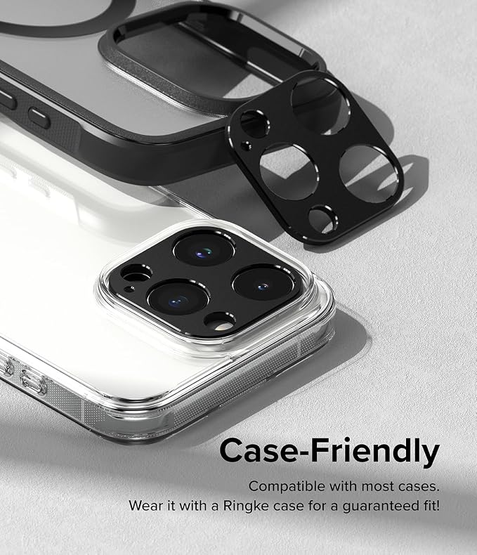 Ringke Camera Styling [Make the Phone Look Better] Compatible with iPhone 15 Pro Max Camera Lens Protector and iPhone 15 Pro Camera Lens Protector, Protective Stylish Aluminum Frame - Black