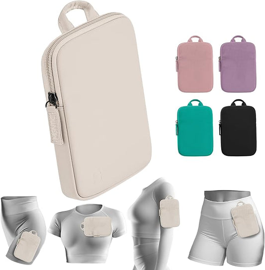 Running Phone Holder – Max Comfort Lightweight Magnetic Pouch for Running & Fitness, Strap-Free Hands-Free Carrier for Waist, Thigh or Chest – Splash Resistant, Breathable – Fits All Phones– Off-white
