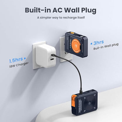 for Magsafe Battery Pack 10000mAh,5-in-1 Magnetic Portable Charger with Wall Plug, Wireless Power Bank for Apple Watch,22.5W Fast Charging PowerBank for iPhone 17 Pro Max/16/15/14/13/12 Mini
