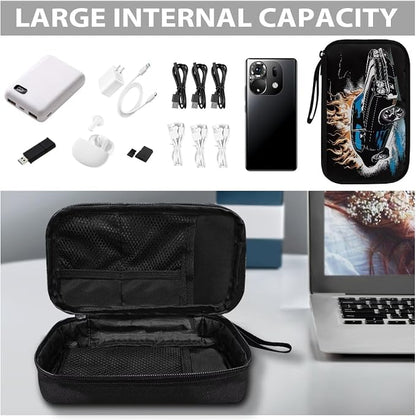 Racing Car Print Electronic Organizer Travel Organizer Bag Electronics Accessories Cases Storage Bag Waterproof for Cable USB SD Card Power Bank Earphone