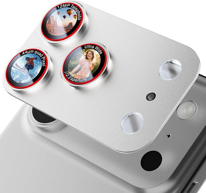 X-it for iPhone 17 Pro Camera Lens Protector, 9H Military Grade High-Alumina Tempered Glass Cover, Shatterproof with Strong Adhesion, Case Friendly & 1:1 Perfect Fit Camera Protector (Silver)
