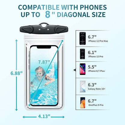 Universal Waterproof Phone Pouch, 4 Pack IPX8 Waterproof Phone Lanyard Case Compatible with iPhone 17 16 15 14 13 Max Pro Plus, Galaxy S23 S22 S24 Note 20/10/9 up to 7.5", Dry Bag for Vacation