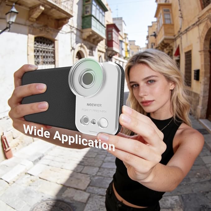 NEEWER 37mm Filter Lens Backplate for PA134 Phone Case Only, Quick Release Video Rig Mobile Photography Accessories Compatible with iPhone 17 Pro Max Beastgrip, PA174 (Silver)
