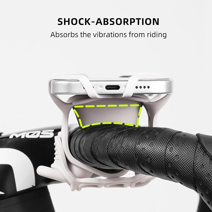 Bike Phone Mount for Handlebar – Scratch-Free Silicone Holder with Anti-Slip Grip, Universal Cycling Phone Stand Compatible with iPhone/Samsung (4.0"-7.2"),Horizontal & Vertical Installation