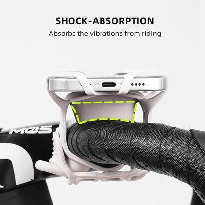 Bike Phone Mount for Handlebar – Scratch-Free Silicone Holder with Anti-Slip Grip, Universal Cycling Phone Stand Compatible with iPhone/Samsung (4.0"-7.2"),Horizontal & Vertical Installation
