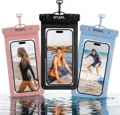 2-in-1 Floating Waterproof Phone Pouch & Detachable Armband, IPX8 Certified Dry Bag with Lanyard, Universal Protector for iPhone 17-11 Pro Max Plus Air & Galaxy S25/S24. Blue