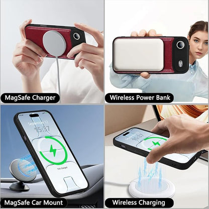 Wallet Case for iPhone Air with Card Holder/Crossbody Wallet/Strap,[RFID Blocking][Magnetic] PU Leather Phone Case for iPhone Air,6.5 in,Wine Red