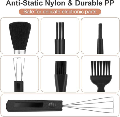 7 Pcs Keyboard Cleaning Kit with Keycap Puller Switch Puller Multifunctional Keycaps Removal Tool Mini Anti-Static Dust Brush Keyboard Key Remover for Computer Keyboards Motherboard Camera Small Space
