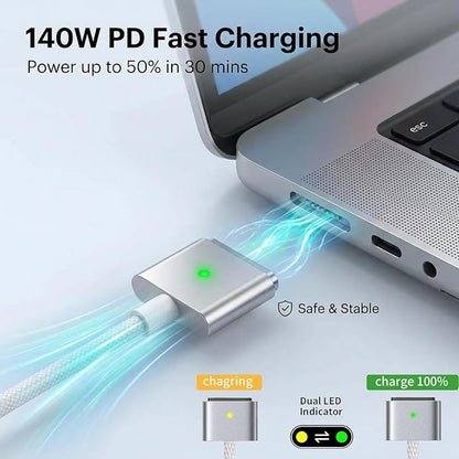 140W Mag 3 Charger, Mac Book Pro Charger, 140W USB-C Power Adapter, USB-C to Mag 3 Cable, Compatible with Mac Book Pro/Air 13/14/15/16 inch M1 M2 M3 M4 (Between 2021-2025)