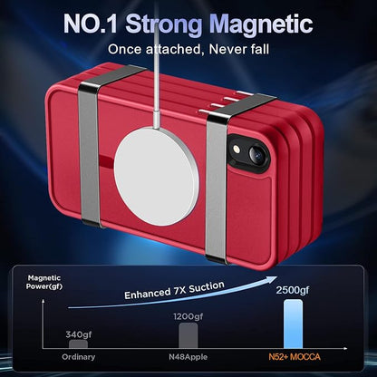 MOCCA Strong Magnetic for iPhone XR Phone Case, [Compatible with Magsafe][Mil-Grade Drop Protection] Slim Thin Translucent Matte Protective Cover Case for iPhone XR Case 6.1'', Red
