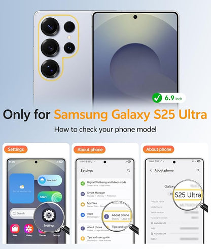 FNTCASE for Galaxy S25 Ultra Case Clear, Fit for Magsafe, Screen Protector | Anti Yellowing Magnetic Back, 14FT Military Grade Drop Protection, Shockproof Protective Phone Cover, Transparent