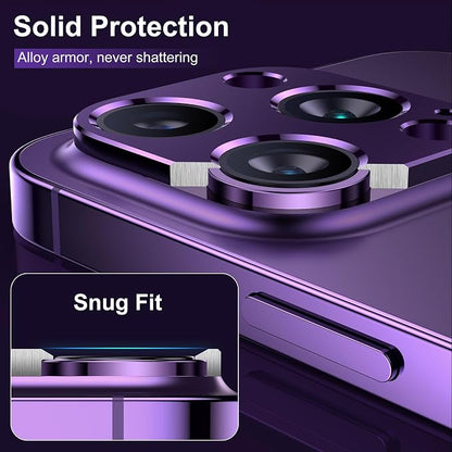 Mothca 2 Pack Camera Lens Protector for iPhone 14 Pro/iPhone 14 Pro Max Matte Alloy Camera Cover [No Affect Photo Quality] No Lens Metal Ring Strong Adhesion Camera Protector Case Friendly (Purple)