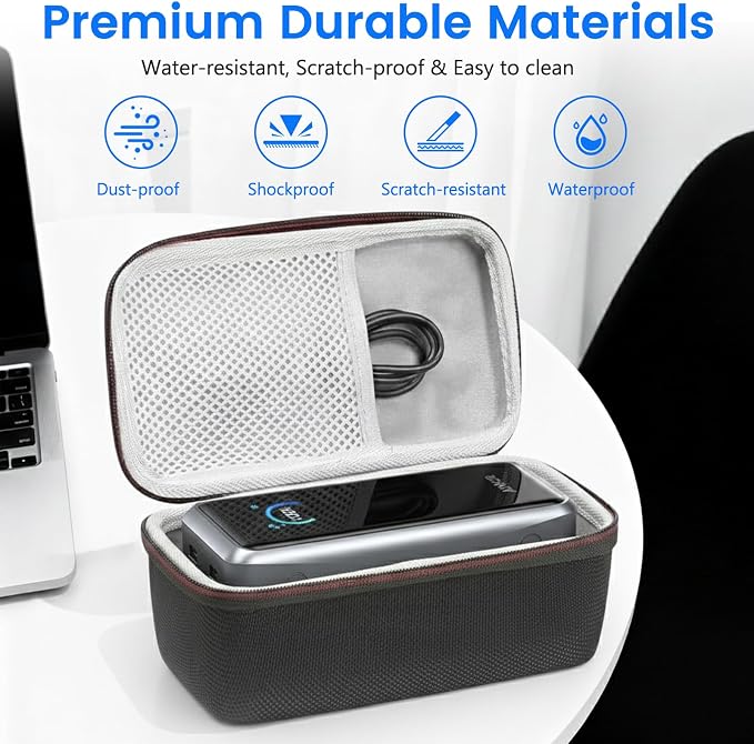 For Anker Prime 26,250mAh Power Bank Case – Waterproof Shockproof Hard Travel Carrying Case with Soft Velvet Lining,Scratch-Resistant & Dirt-Proof Protective Storage for Anker Prime Portable Charger