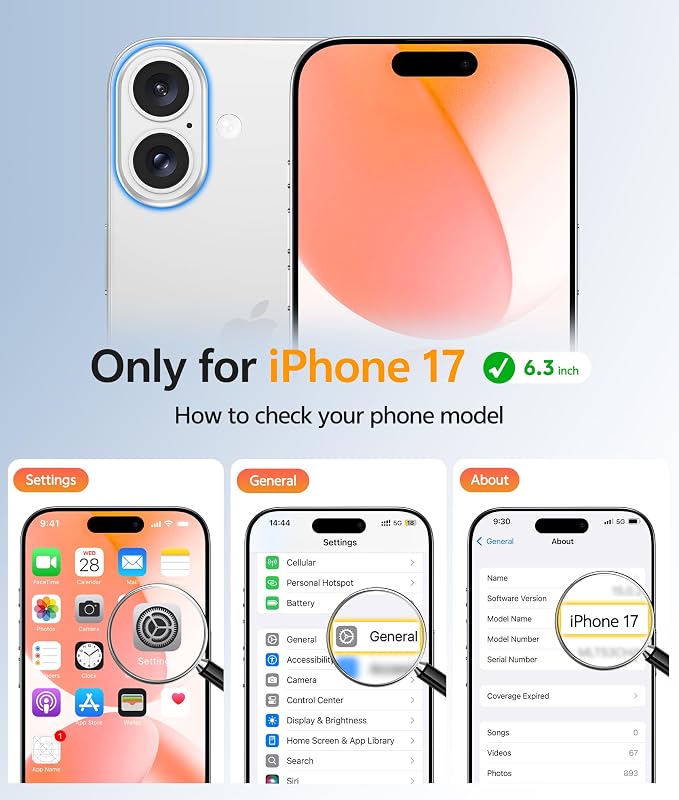 FNTCASE for iPhone 17 Case: [Compatible with Magsafe] Translucent Matte Cases with [Full Camera Protection] [Screen Protector] Military Grade Shockproof Protective Phone Cover - Orange