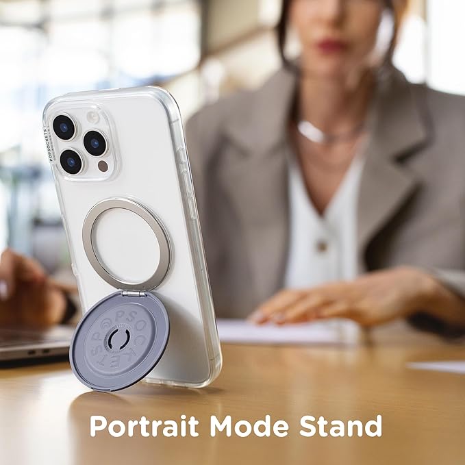 PopSockets Kick-Out Grip for MagSafe, Adjustable Kickstand for Portrait or Landscape, Magnetic Stand, Purple - Dusk