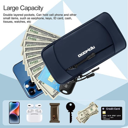 Phone Holder for Running with Crossbody Strap, Running Armband Phone Holder for iPhone 12 13 14 15 16 Pro Max Samsung, Cell Phone Holder for Walking Women Men Under 7.5 Inch（Crossbody Bag Blue）